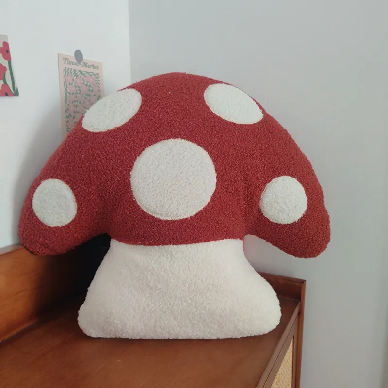 45x40cm Mushroom Pillow Soft Stuffed Plush Toys Simulated Mushroom Sofa Cushion Living Room For Home Children Girl Birthday Gift — image 2