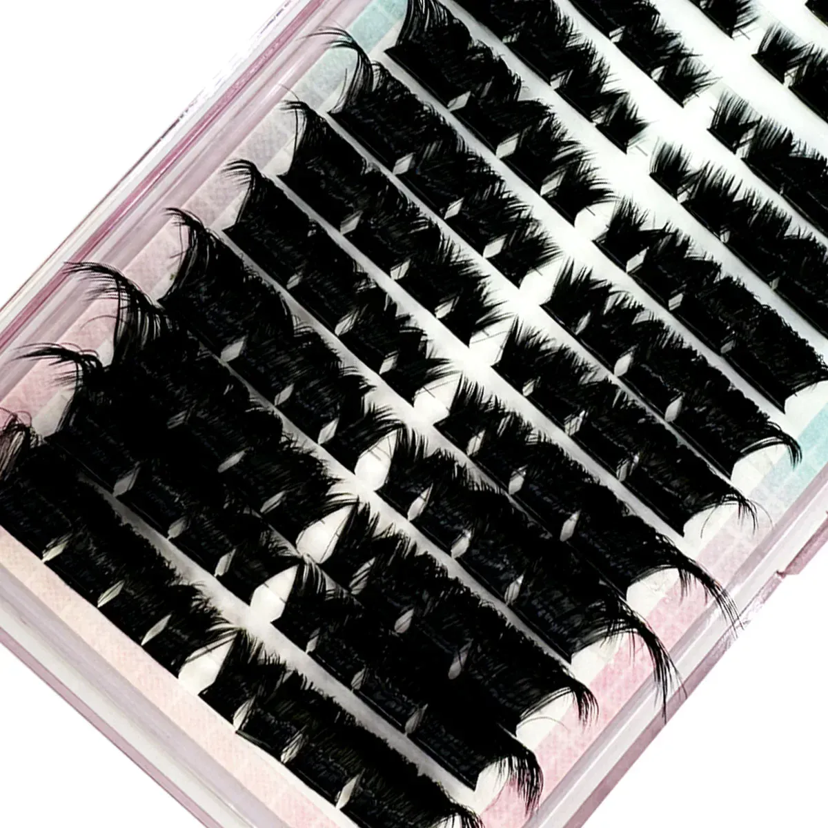 Új Thick Fluffy Single Mix 3D Segmented Natural Minkr Eyelash Extension Fox Eye Effect LashesClusteIndividual műszempillák — image 4
