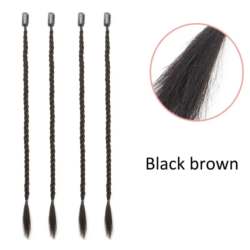 4pcs 20"Long Synthetic Clip-In Box Braid Hairpiece Extension Boho Hairstyle High-Temperature Fiber Daily Costume Party K-POP — image 10