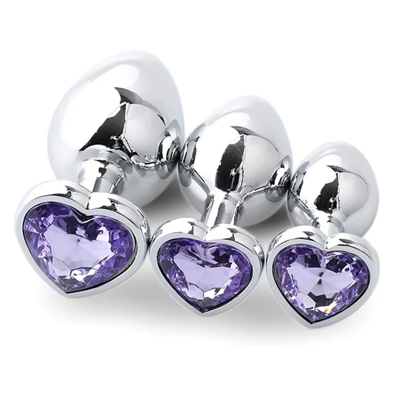 Metal Anal Plug for Women Men Couples Butt Plug Butt Toy Adult Game Masturbator Anal 3PCS Diamond Sex Toy for Adult Products — image 4