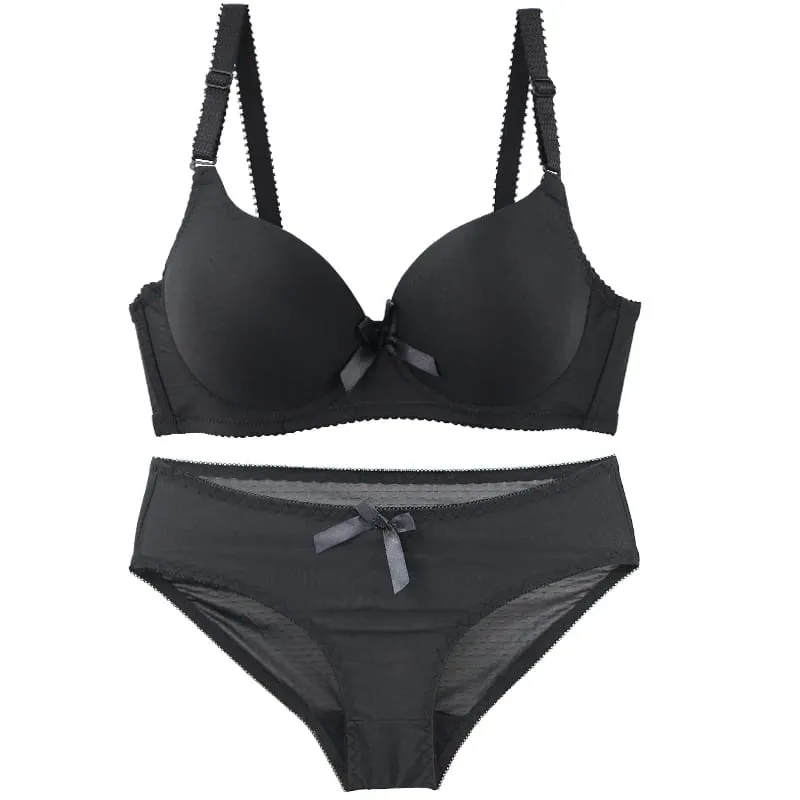 2025 novo sexy arco absorção de suor plus size conjunto sutiãs sólido suave sem costura respirável abc cup roupa interior plus up lingerie — image 2