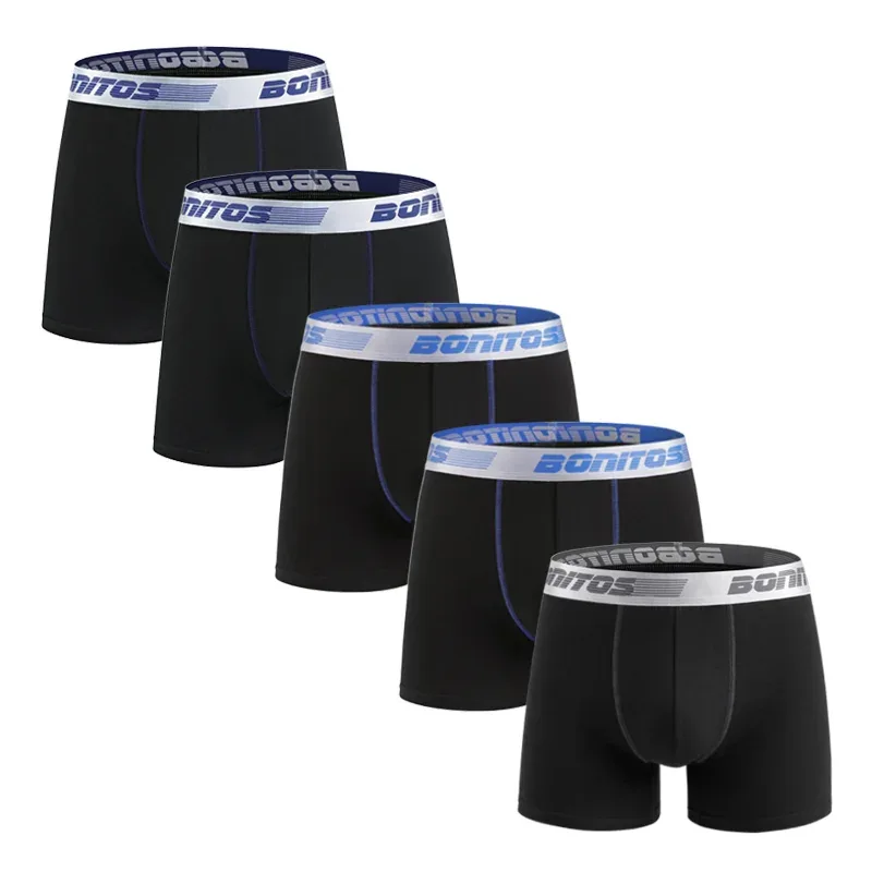 5st Herrkalsonger Boxershorts i bomull Klassiska herrtrosor BONITOS Bokstav Elastiskt midjeband Boxershorts för män — image 9