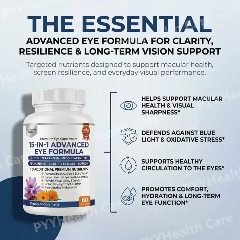 15 in 1 Advanced Eye Health Support Supplement with Lutein Zeaxanthin Astaxanthin – Daily Vision Nutrition Capsules — image 2