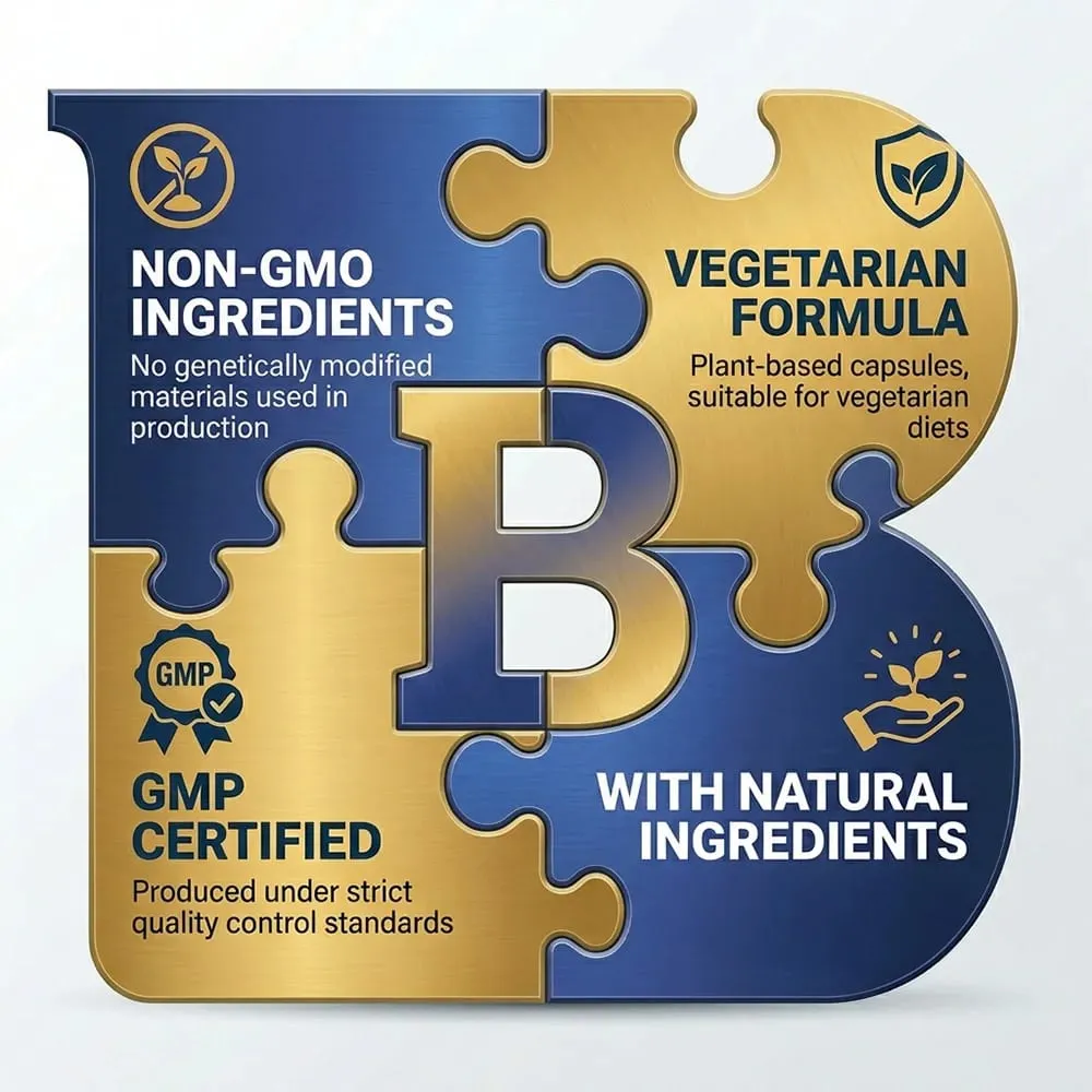 Vitamin B Complex Capsules Relieve Stress Energy Metabolism Nervous System & Immune Wellness Support Vegetable Capsules — image 5