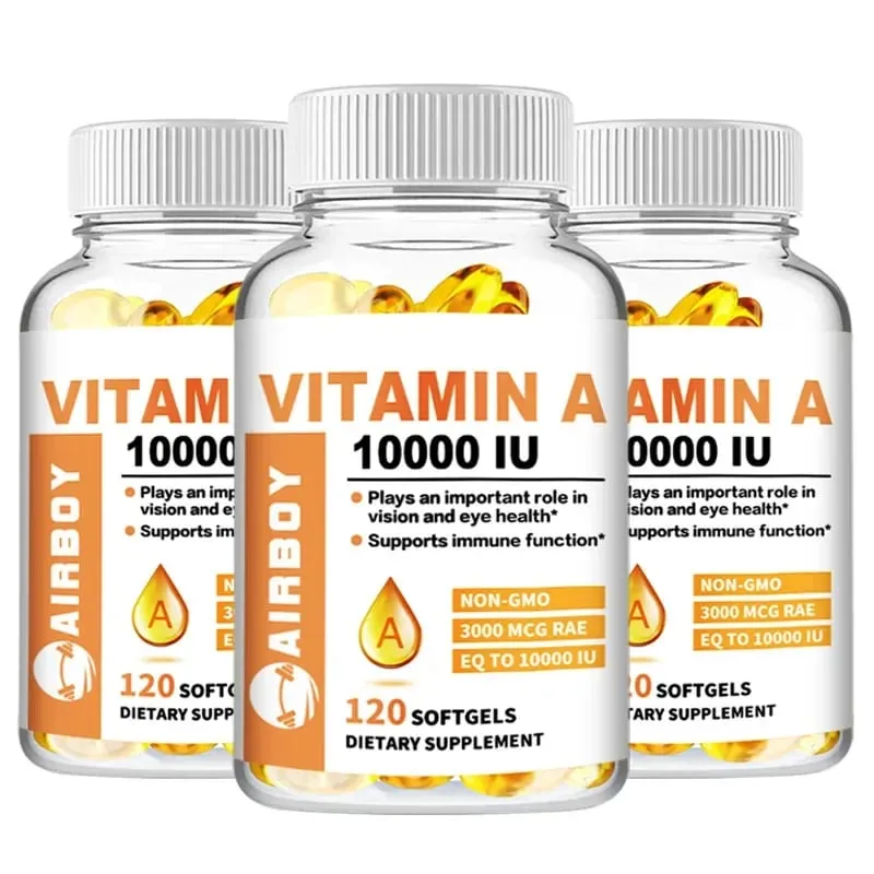 Vitamina A 10000 UI - Apoia a visão saudável e a saúde da pele do sistema imunológico - Suplementos sem glúten não transgênicos — image 2