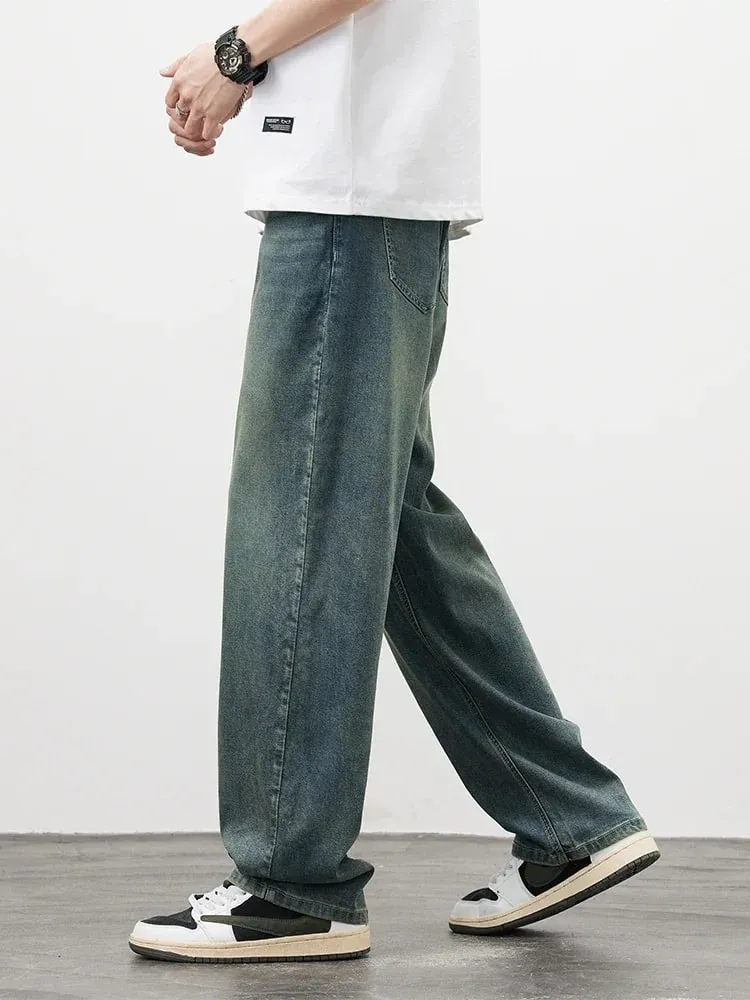 Men's Straight Fit Vintage Jeans Casual High-Quality Korean Fashion Denim Trousers Male Brand Trousers Four Season Trousers — image 5
