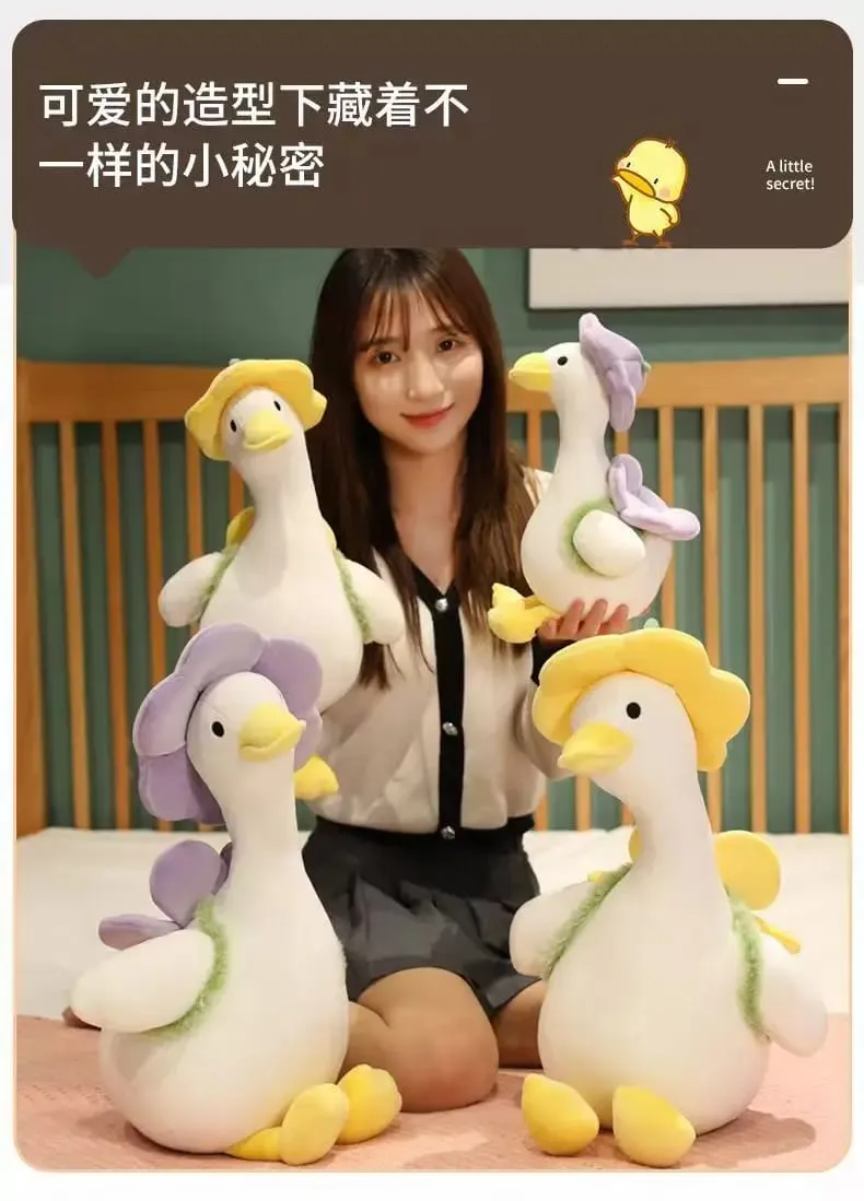 Cute Little Duck Doll Flower Duck Plush Big White Goose Doll Super Soft Sleeping Pillow Birthday Gift Decoration Toy for Kids — image 10