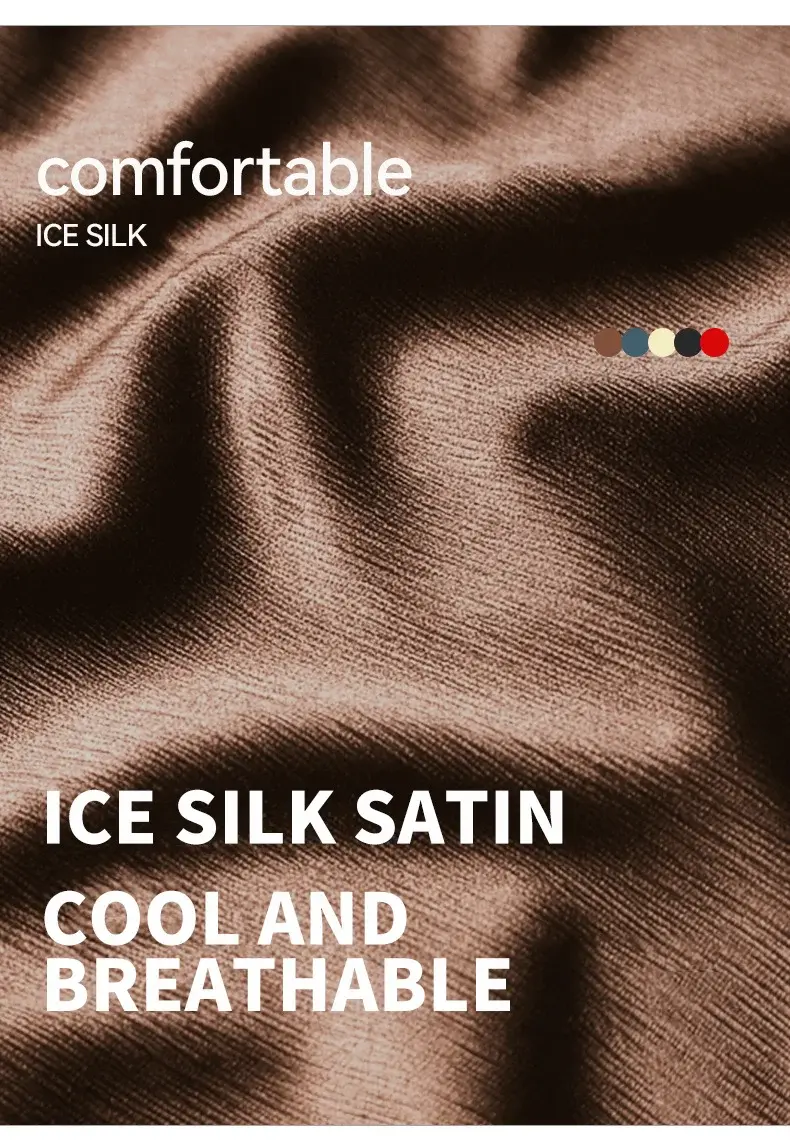MiiOW 3Pcs Satin Cool Ice Silk Men Underwear Boxers 10A Antibacterial Men's Panties Summer Silky Breathable Man Underpants Boxer — image 3