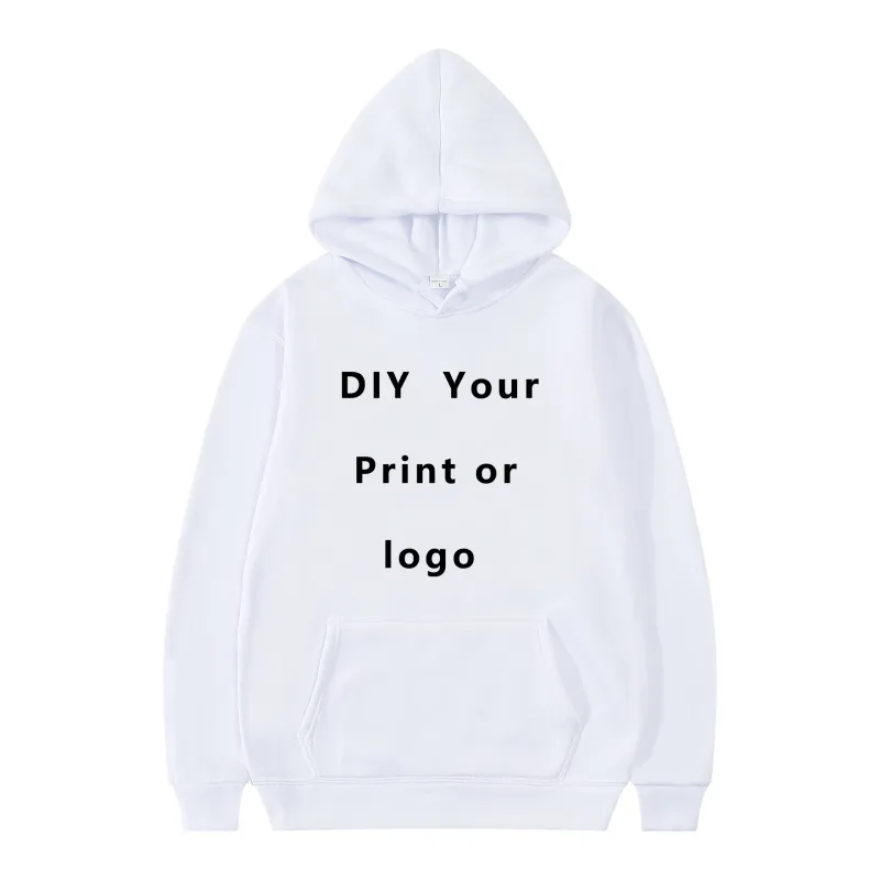 Logo/Gambar Jenama Rekaan Anda Sendiri Disesuaikan Di mana-mana Lelaki Wanita Hoodies DIY Sweatshirt Kasual Hoody Fesyen Baharu — image 9