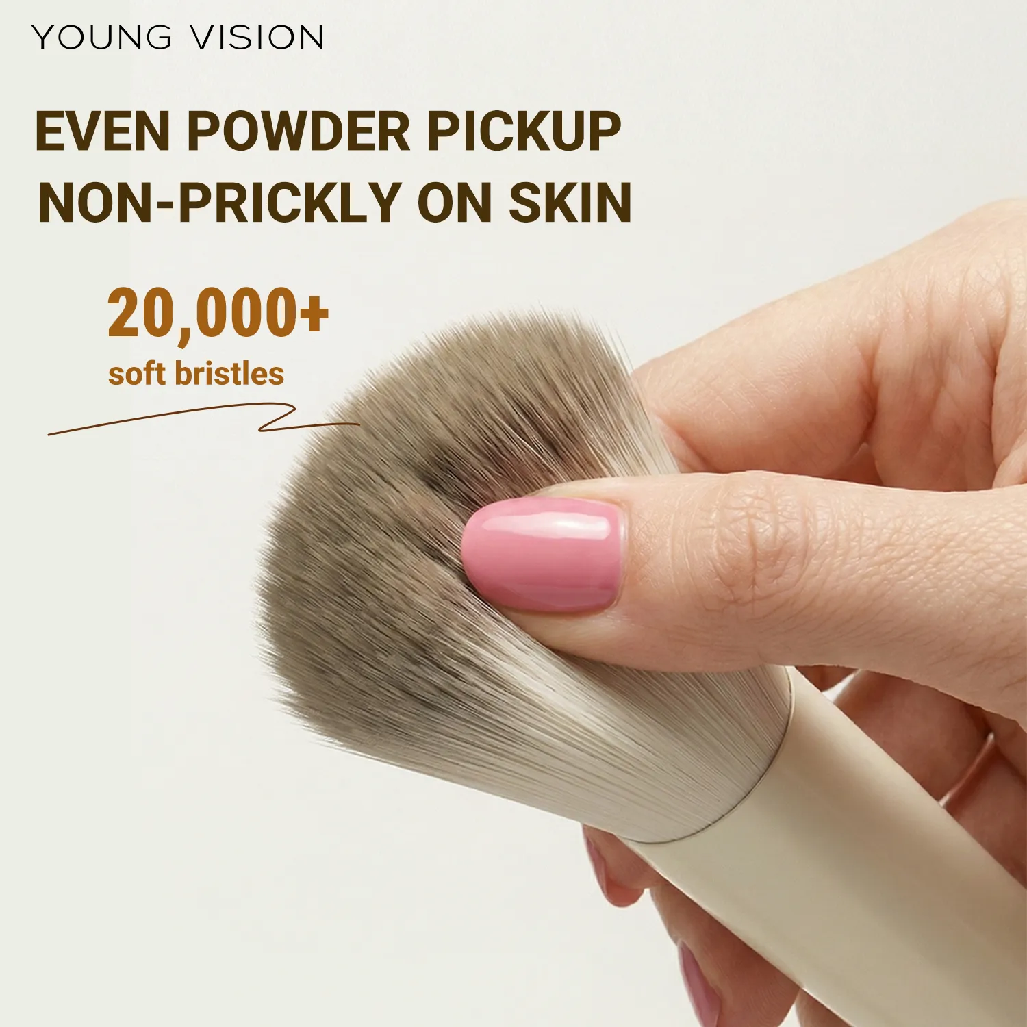 Make-up Brushes Beginner-Friendly Blush Brush with Birch Wood Handle – Soft Fluffy Face Powder Brush