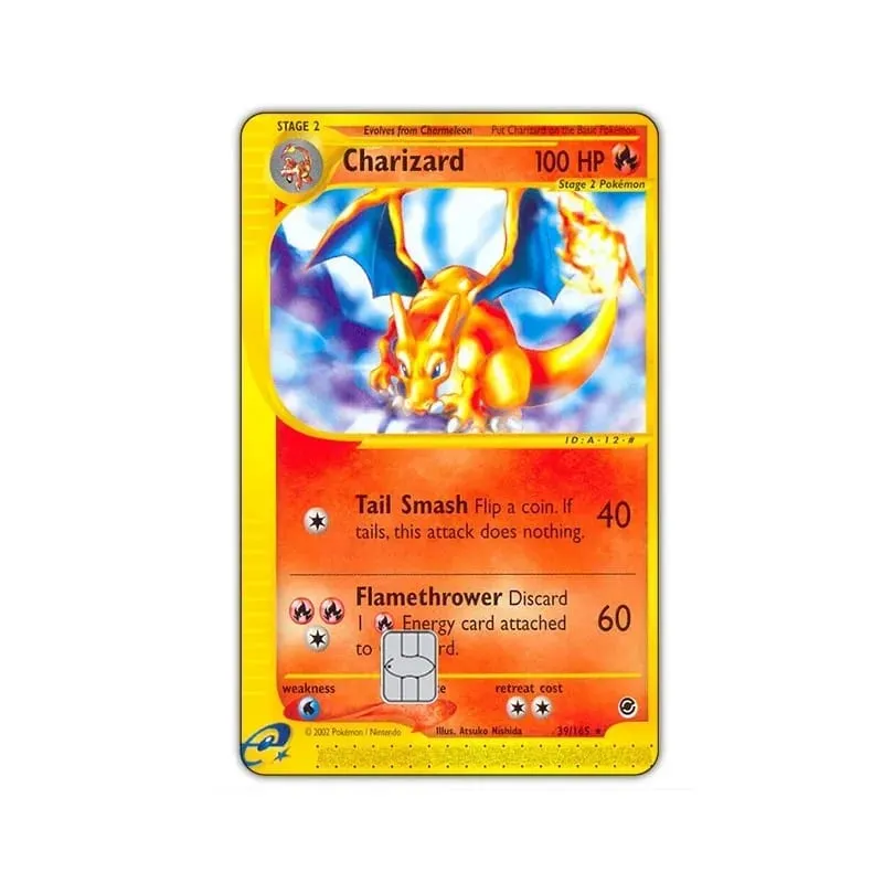 Credit Card Skin Sticker Anti-degaussing Anime Charizard Stickers for VISA JCB MasterCard and Other IC Cards