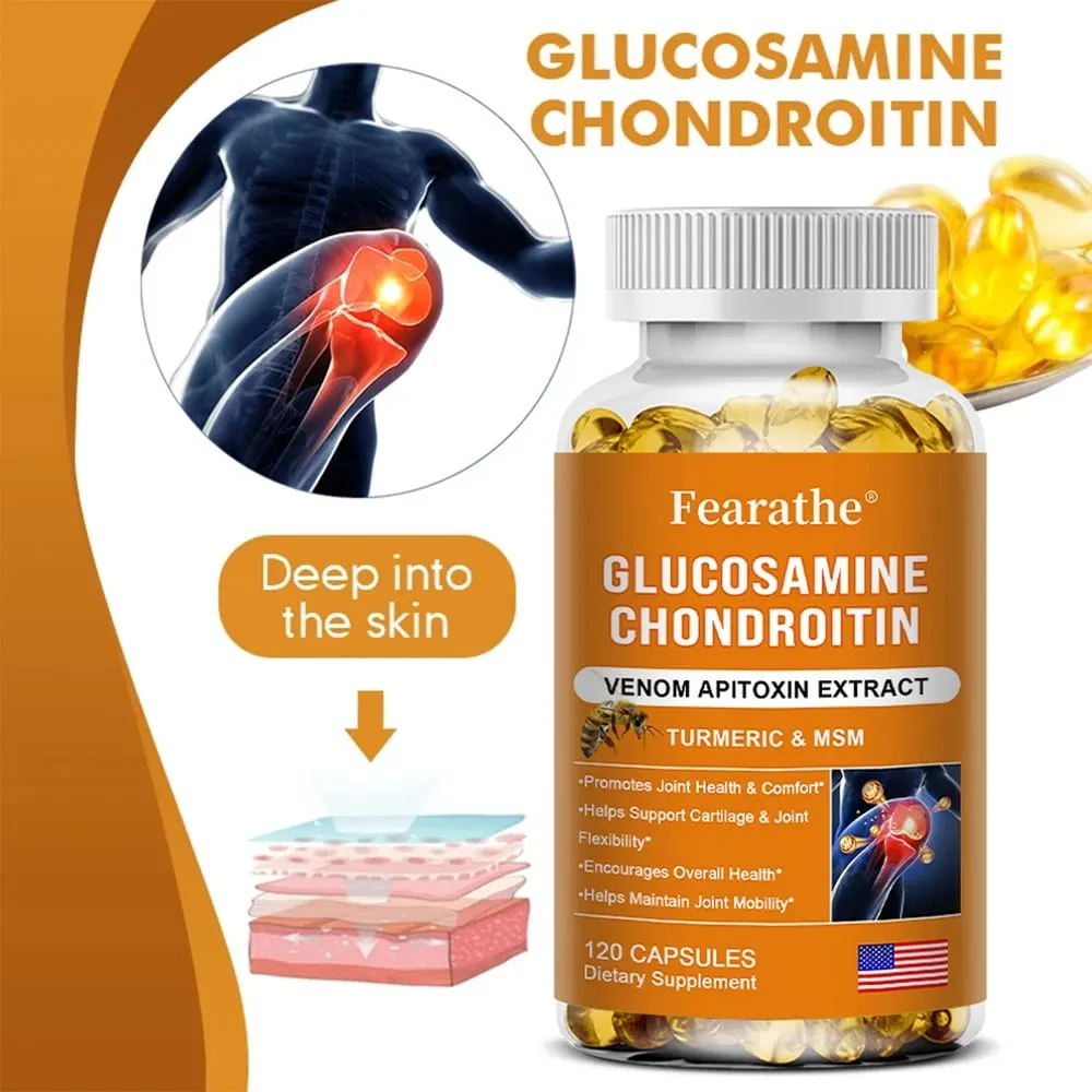 Glucosamina Condroitina Veneno de Abelha Cúrcuma e MSM - Ossos Articulação Antioxidante Suporte Digestivo Não-OGM — image 1