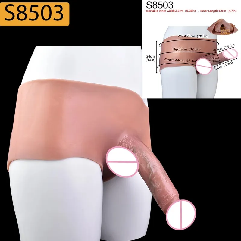 Strap-On Lifelike Penis Cover насадка на член Large Hollow DildoPants Intim vuxen sexleksak för par Sex — image 27