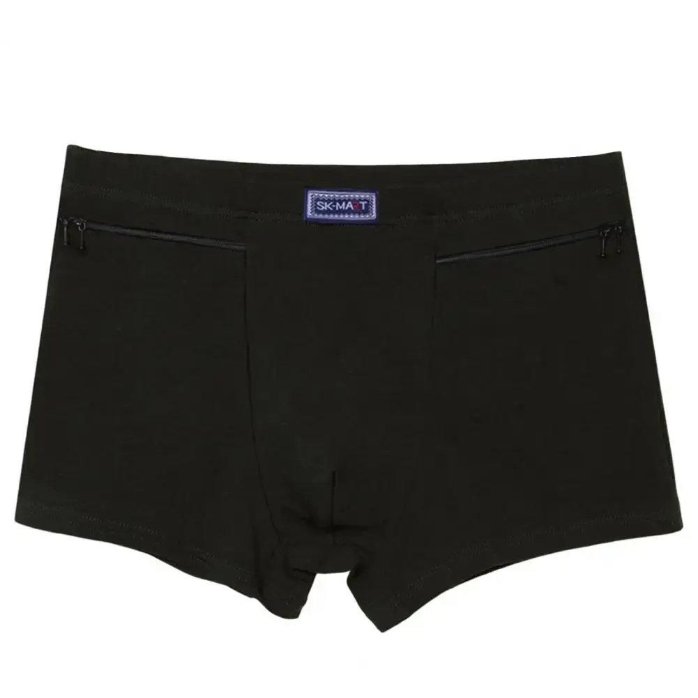 Bolsos masculinos roupa interior anti-roubo cuecas boxer sem costura elástica calcinha masculina de algodão u-bump shorts masculinos roupa diária — image 2