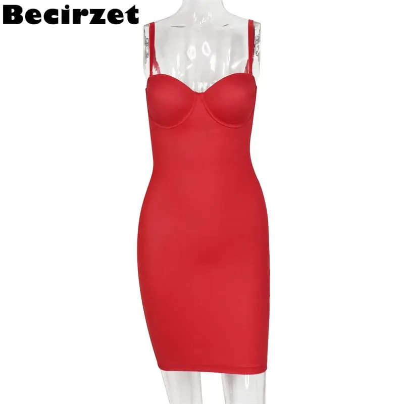 Becirzet Klänningar För Kvinna Bantning Slips Mini Rak Tube Klänning Body Shaper Kroppsunderkläder Fest Sexiga Kvinnliga Kläder — image 5