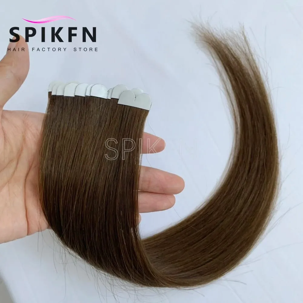 14inches Mini Tape-In Hair Extensions Straight Human Hair Seamless Skin Weft 10pcs/pack Lightweight Butterfly Tape Hair — image 5