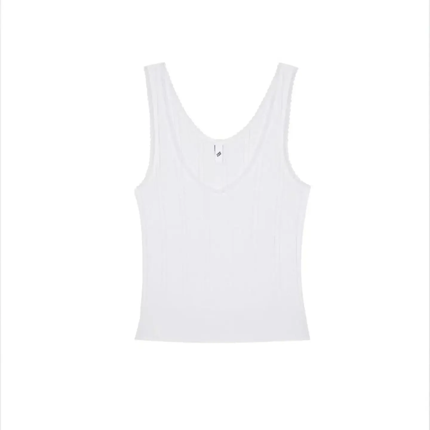 COU Pink and White Lace Trim V-Neck Backless Top Custom Dyed Pure Cotton Jacquard Comfort Fabric — image 11