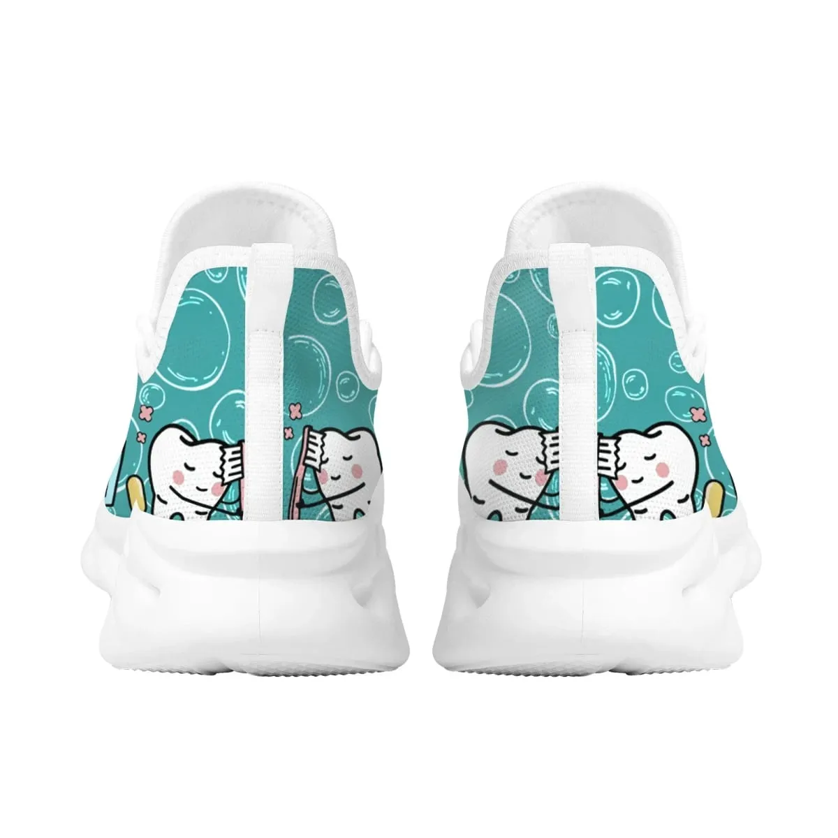 Casual Women's Dental Shoes Funny Teeth Dentist Design Flats Lace-up Sneakers Spring Breathable Beach Walking Shoe New Fashion — image 5