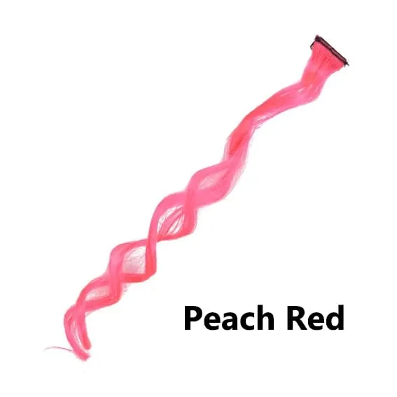 12 Colors Straight Curly Hair Synthetic Hairpieces Clip-In One Piece Pure Color Synthetic Hair Extension Pieces — image 24