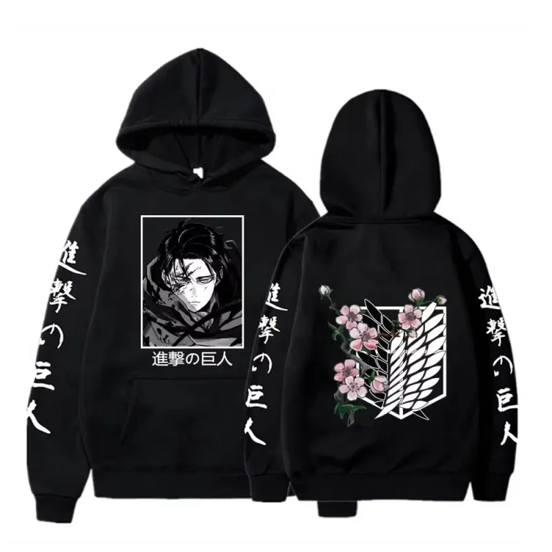 New Attack Giant Large Hoodie Levi Graphic Hoodie Men's and Women's Clothing Autumn Warm Hoodie Street Top — image 1