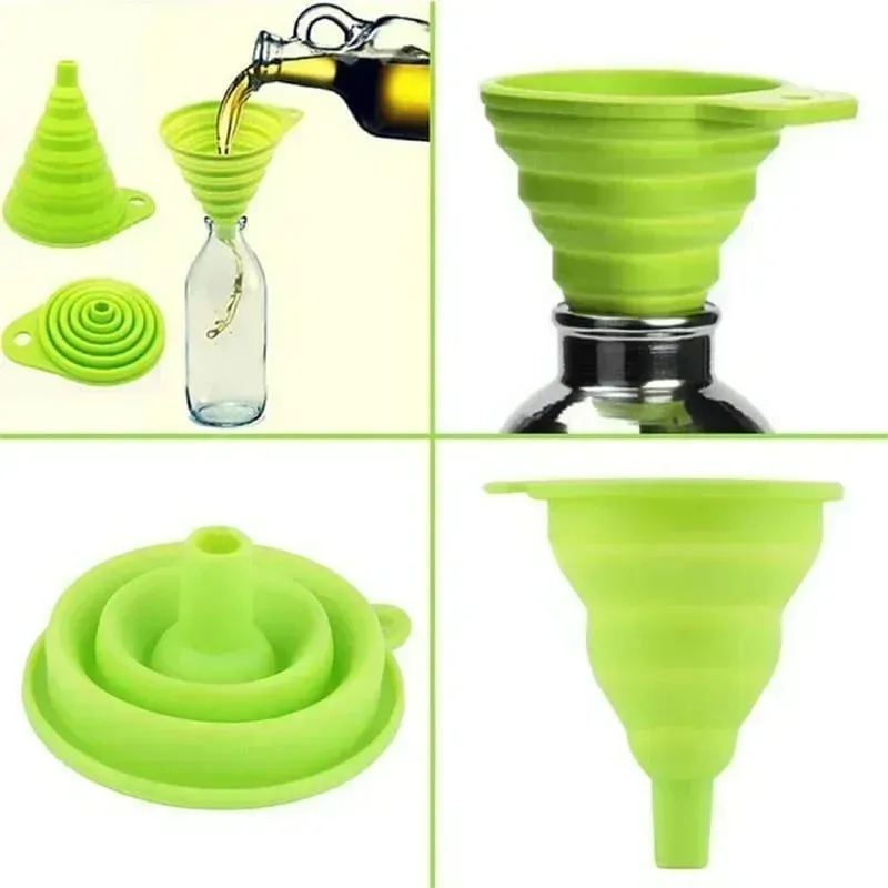 Kuchyňská pomůcka s mini silikonovým gelovým skládacím a skládacím násypkou — image 2