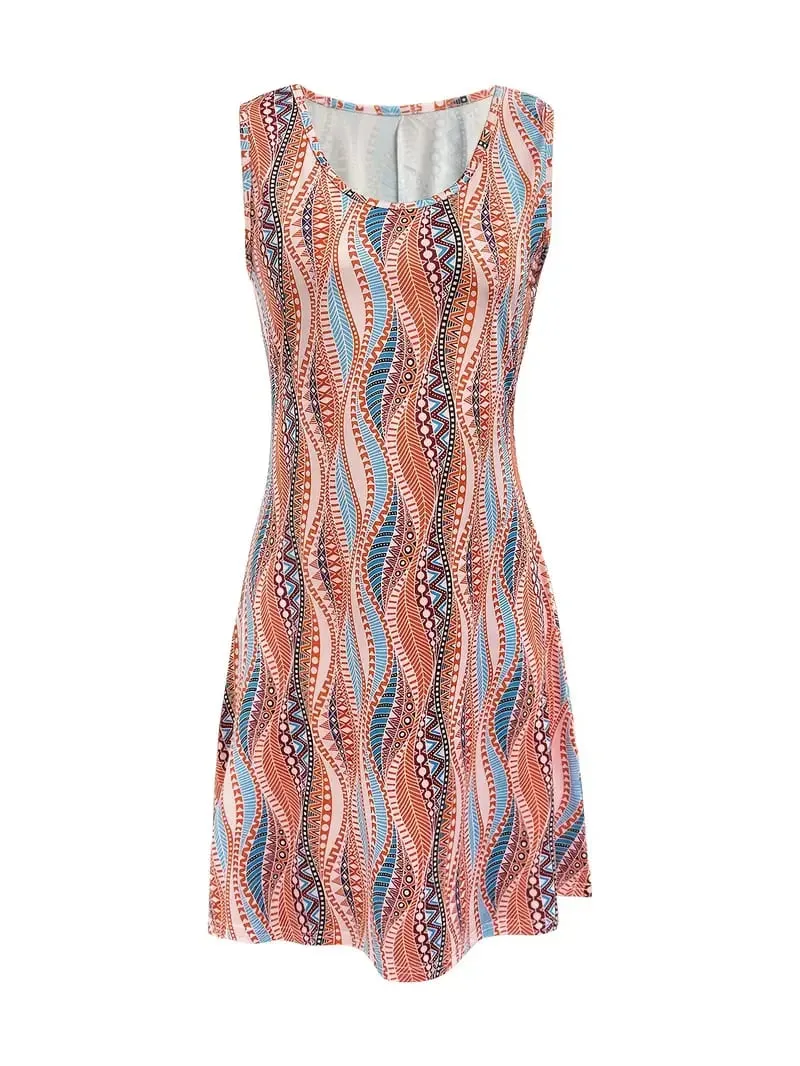 Women's Spring and Summer Casual Striped Printed Sleeveless Dress — image 2