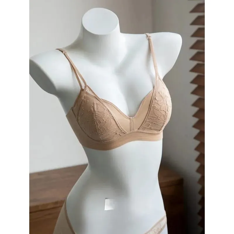 French Lace Bralette Wireless Unlined Sexy Sheer Demi Cup Lightweight Comfort Summer Lingerie Everyday Wear Small Bust Push Up — image 4