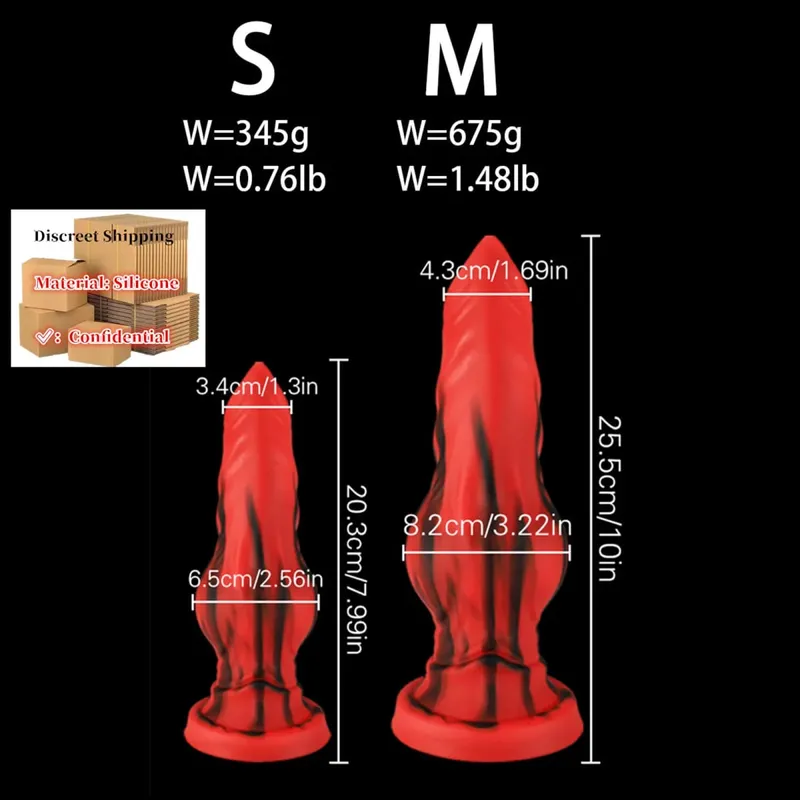 Τεράστια σιλικόνη Fantasy Anal Dildo Anal Plug Προστάτη Σεξ για Άντρες Γυναίκες Big Knot Dog Dildo Βεντούζα βεντούζα πισινό κόκορα Sex Toys18 — image 12