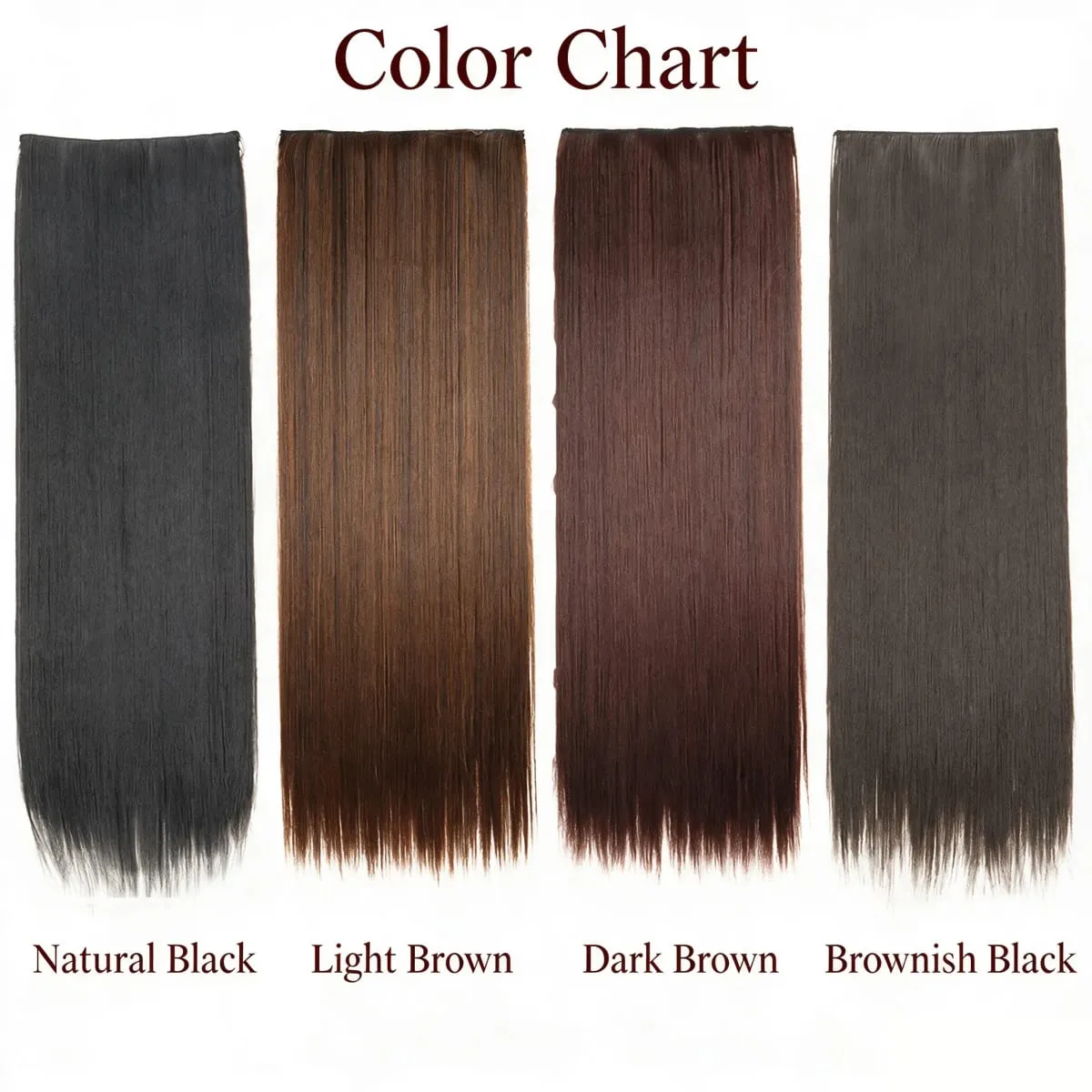 Synthetic 5-Clip One Piece Invisible Hair Extensions Long Straight 24/32/40Inch Heat Resistant Hairpiece for Women — image 4