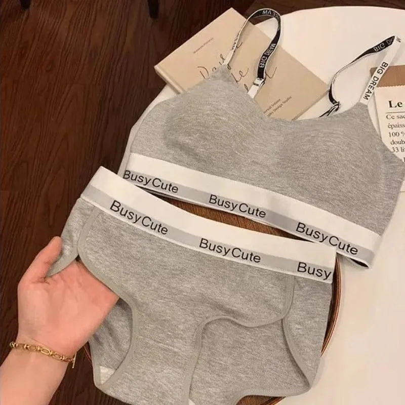 Hot Selling Letterless Lingerie Set Small Chest Lift Wireless Shaping Anti Sagging Activewear Comfy Women Bra Panty — image 2