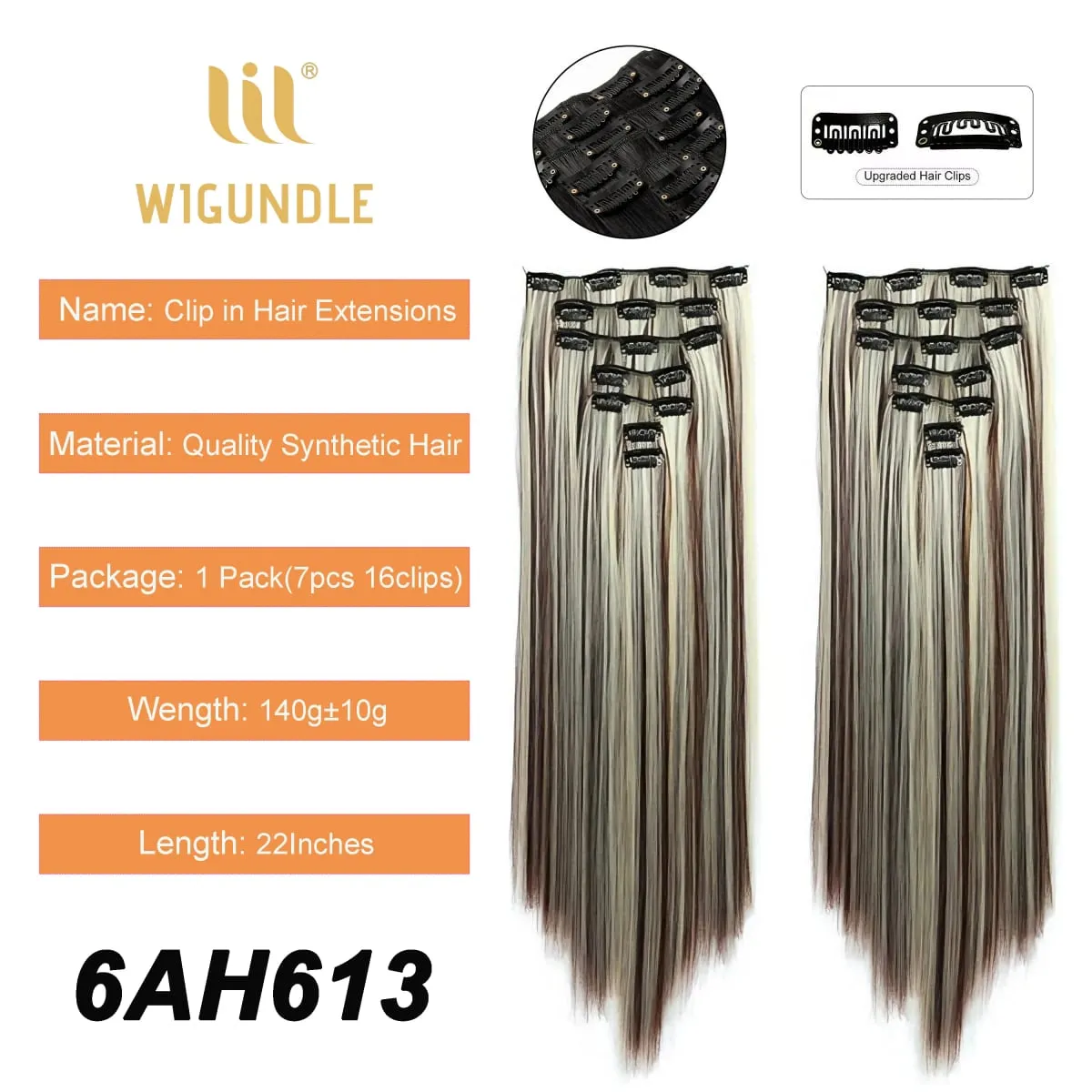 Clips In Hair Extension Long Straight Hair Pieces Clip In Hair Extension 22inches 7pcs/set Synthetic Fake Hair Pieces for Women — image 13