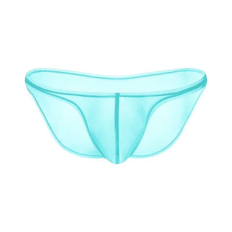 Men's Underwear Delicate Ice Silk Transparent Triangle Panties Personality Low Waist Briefs — image 26