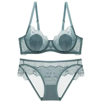 Tunt BH Set Kvinnor Spets Underkläder Set Mesh Underkläder Elegant Dam BH och Trosa Set Mjuk Ventilera — image 9