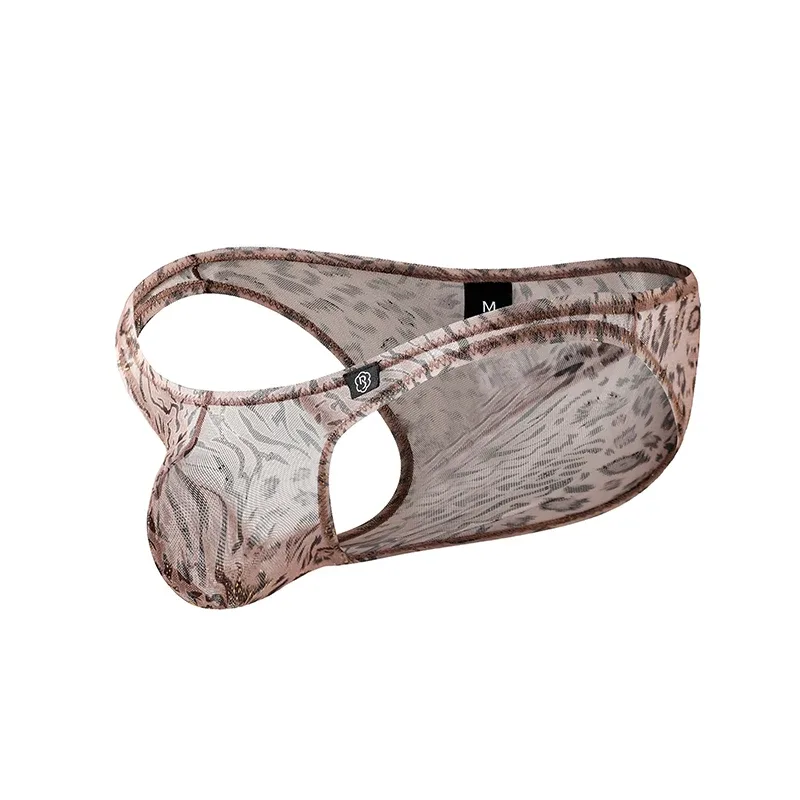 Men Leopard Printed Mesh Underwear Ice Silk Thin Breathable Low Waist Quick Dry Cool Summer Mens Briefs Panties — image 30