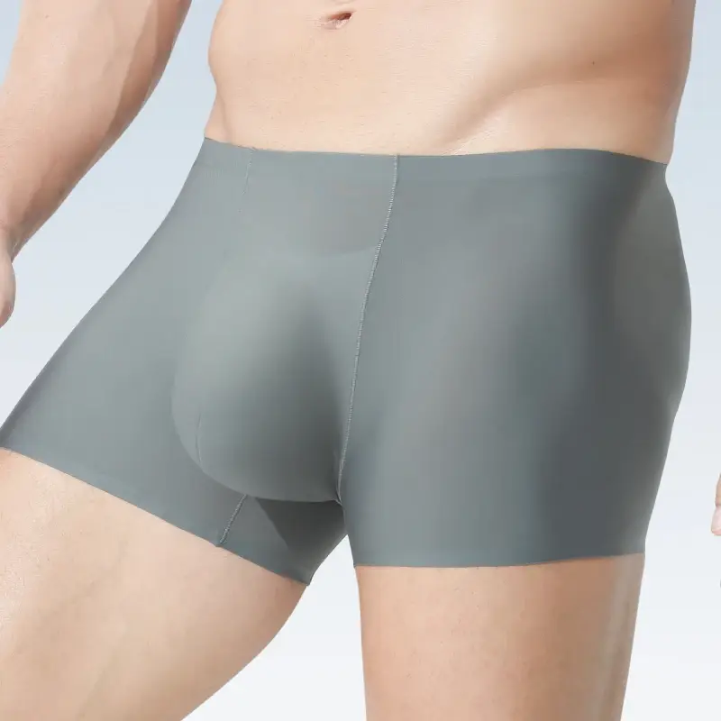 Panlalaking Kasuotang Panlalaki Panlalaking Bultuhang Ice Silk Seamless Boxer Briefs Antibacterial Breathable Sports Summer Manipis Comfort Boxer Bri — image 5
