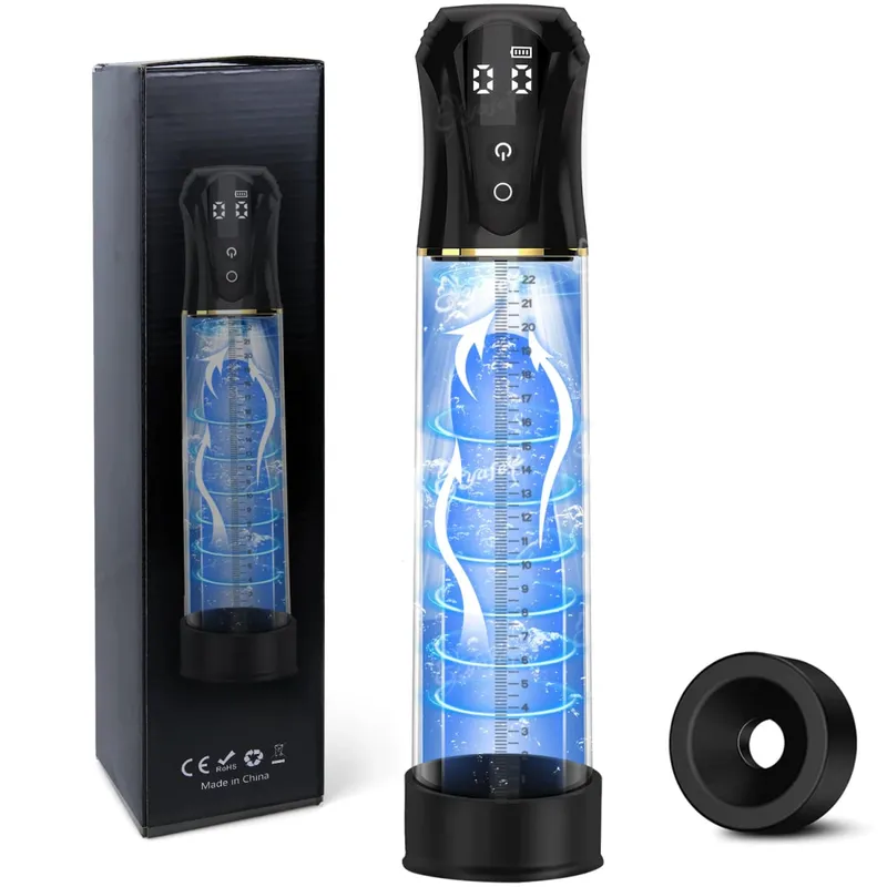 Electric Vacuum Sucking Penis Pump Male Masturbators Penis Enlargement 4 Training 3 Sucking Vibrator Modes Adult Sex Toy for Men