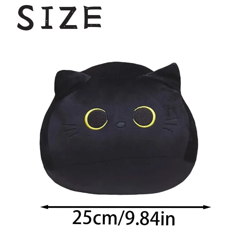 25cm Cute Black Cat Plush Toys Soft Skin-friendly Adorable Throw Pillows Fluffy Exquisite Household Ornaments Gifts For Friends — image 1
