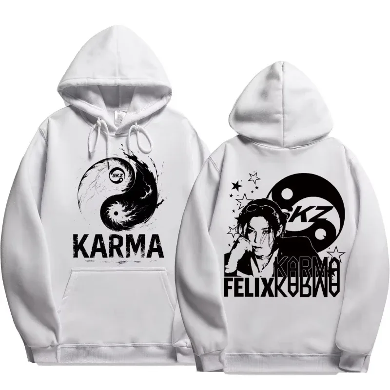 KPOP's fourth album KARMA printed men's hoodie FELIX HAN BANGCHAN CHANGBIN HYUNJIN LEE fashion hoodie