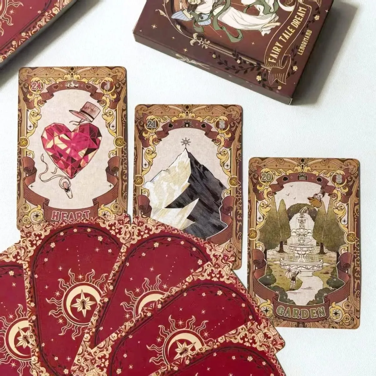 Pohádkový sen Lenormand Tarot - 44 karet Stolní hra Ilustrace Téma pro věštění a vyprávění — image 6