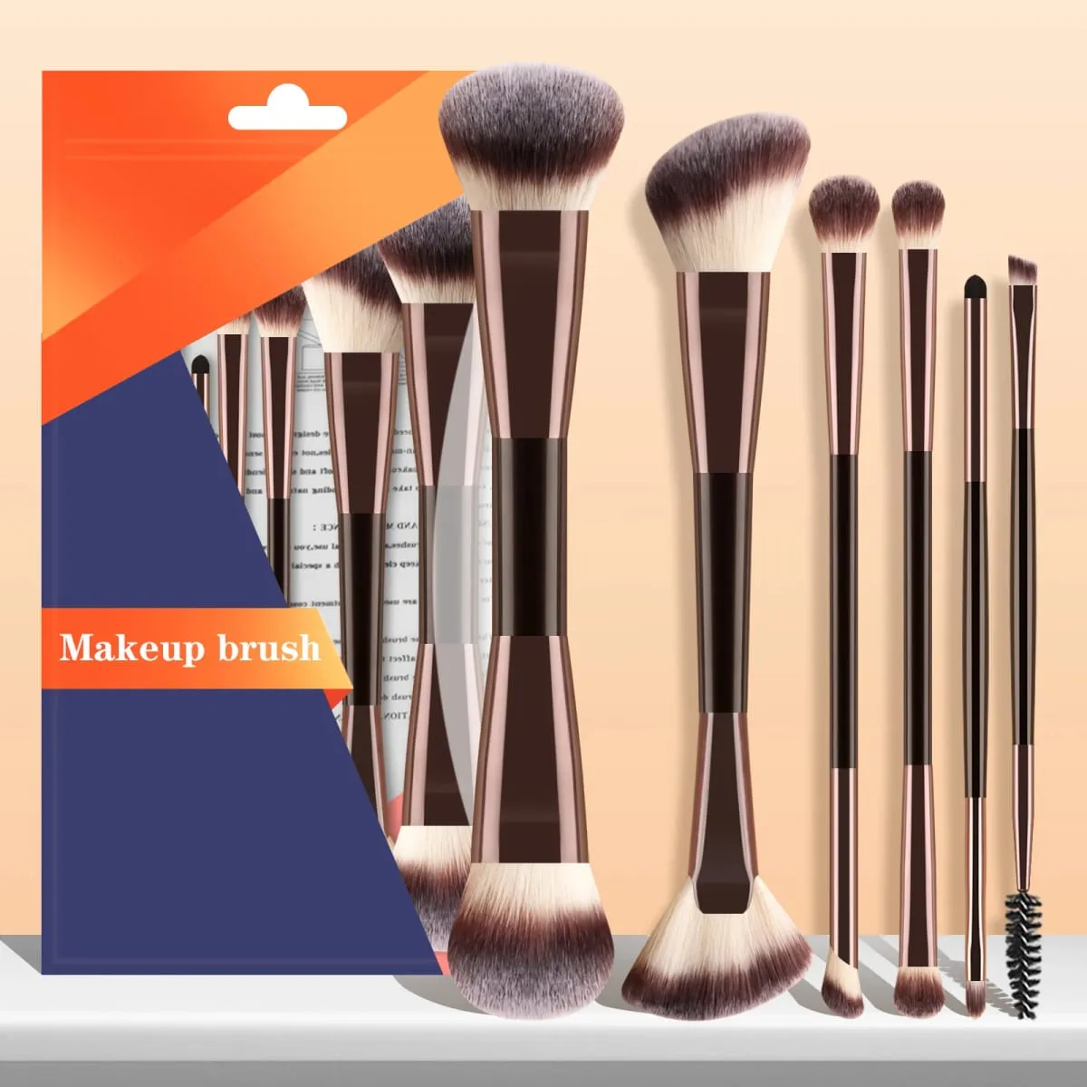 6Pcs Double Head Makeup Brush Set Powder Blush Contour Eyeshadow Eyebrow Brushes Full Face Cosmetic Tools — image 2
