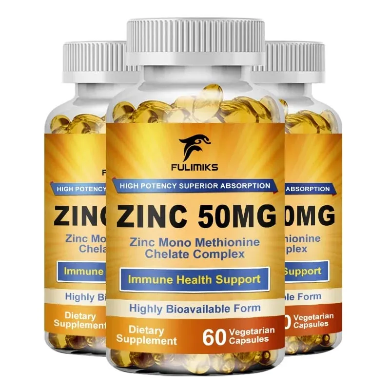 Premium Pure Zinc Capsules 50 mg Supplement High Absorption Boosts Immune Antioxidant Skin Cognitive Health — image 8