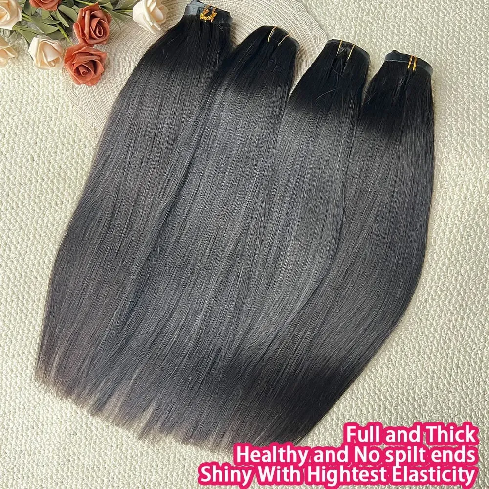 Straight Clip In Hair Extension Human Hair 100g/Set Straight Clip In Extension Full Head Vietnamese Clip Hair Extension for Wome — image 4
