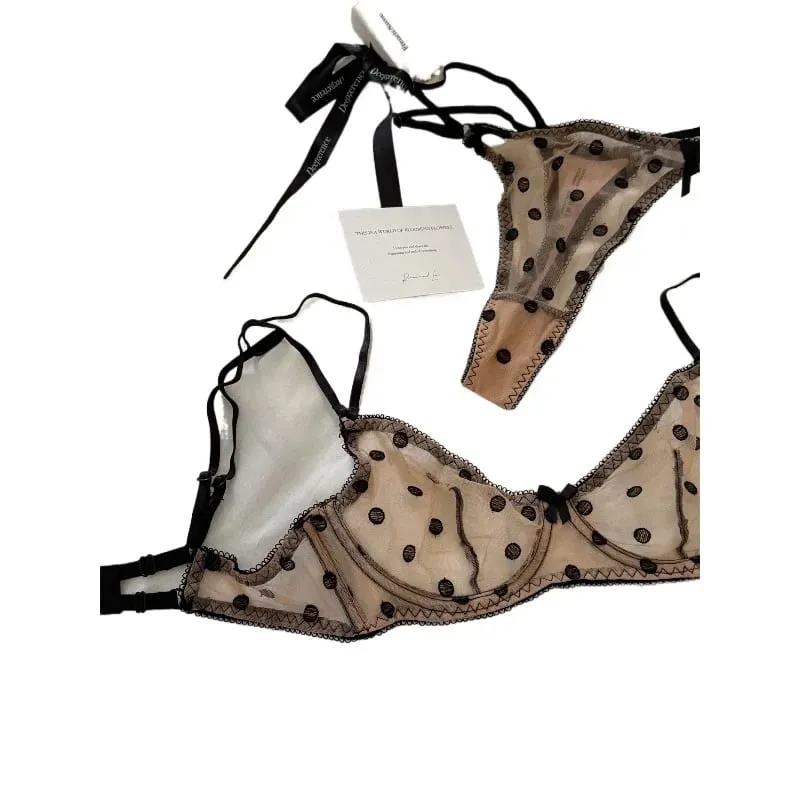 Panty Bra Set Женский Бюстгальтер В Французском Стиле Тонкая Сетка Без Косточек Поддержка Большого Размера Tushy BANERDANNI — image 3