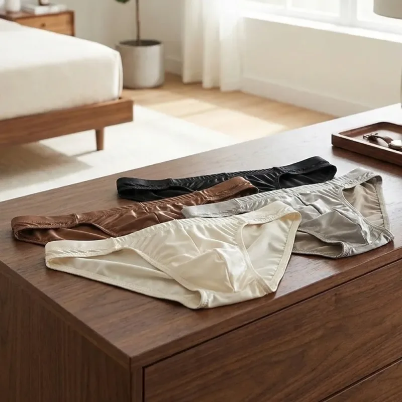 Breathable Low Waist Men Thin Panties Male Lingerie Underpants Men's Underwear Simple Ice Cool Briefs Summer — image 8