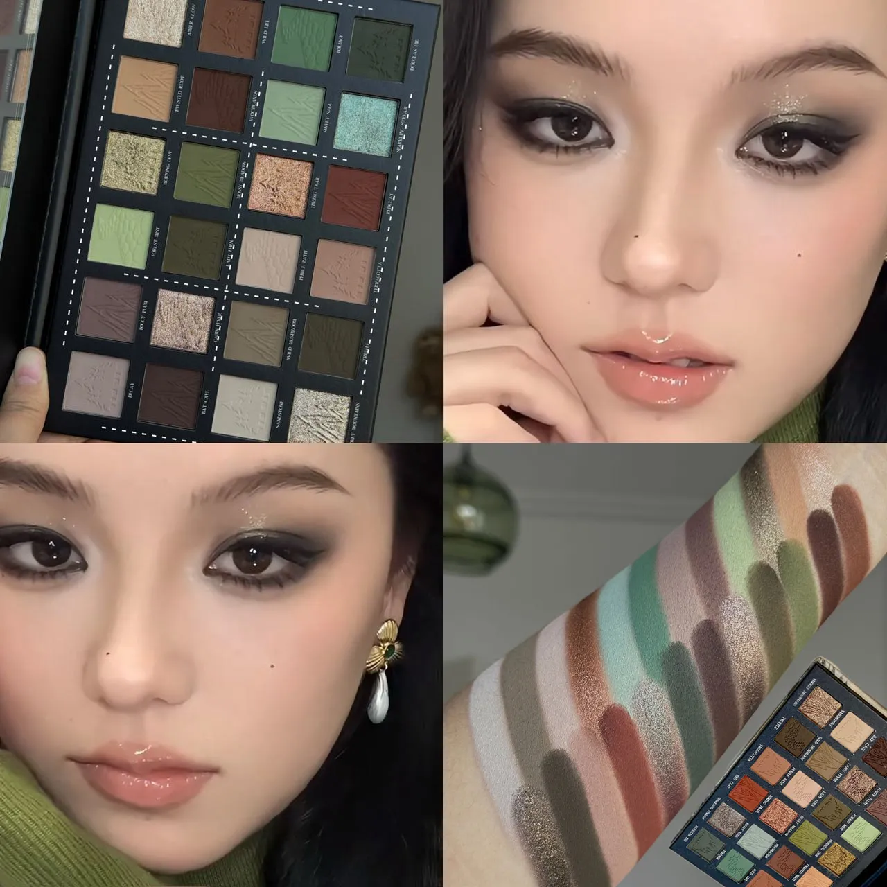 24 Colors Metallic Glitter Eyeshadow Matte Shimmer Eye Shadow Makeup Plate Earth Powder Punk Smoky Dark Green Eye Shadow Make Up — image 2