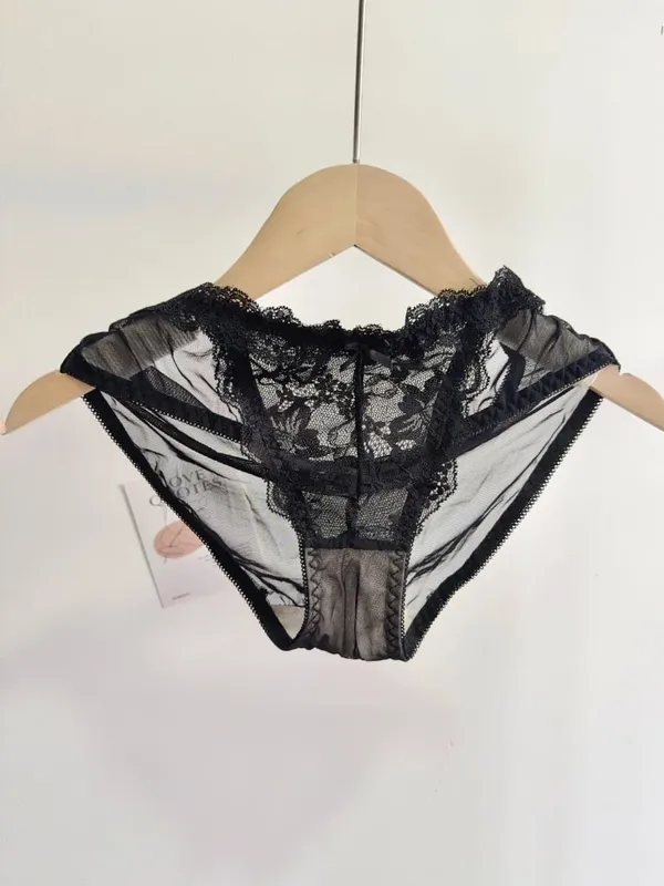 Ladies Front Fastening Lace Lingerie Set Wirefree Push Up Bra Thinly Lined Delicate Straps Comfort Sexy Everyday Underwear Set — image 8