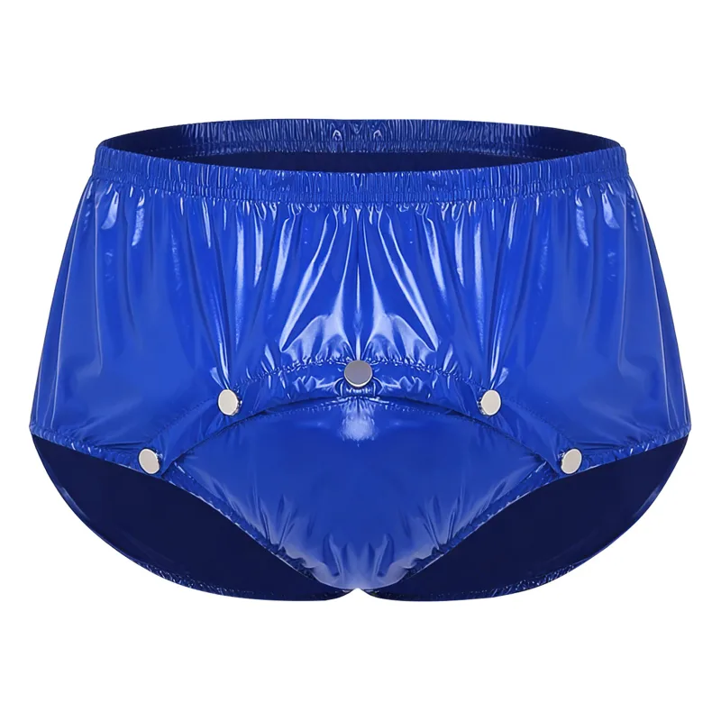 Cuecas masculinas com capa de fralda à prova d'água, com botões de pressão frontal, anti-vazamento, roupa íntima adaptável para idosos, necessidades especiais — image 8