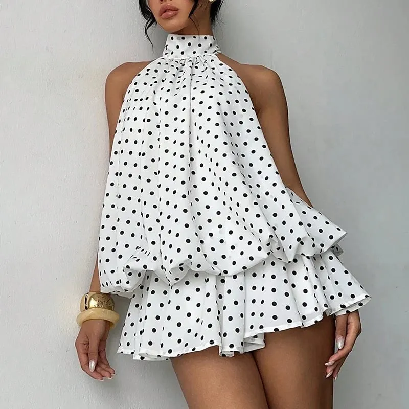 French Style Solid Color Halter Dress Women Sleeveless Off Shoulder Backless A Line Mini Dress Spicy Girl Beach Vacation Dresses — image 10