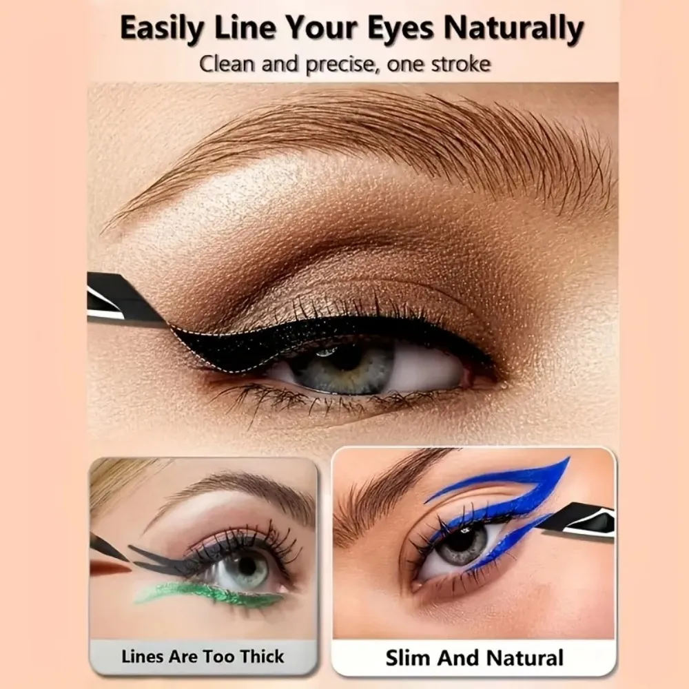 5pcs Precision Eyeliner Brush Set Angled Eyeliner Eyebrow Brushes With Long Handle For Beginner Make-up Artist Eye Makeup Brush — image 5