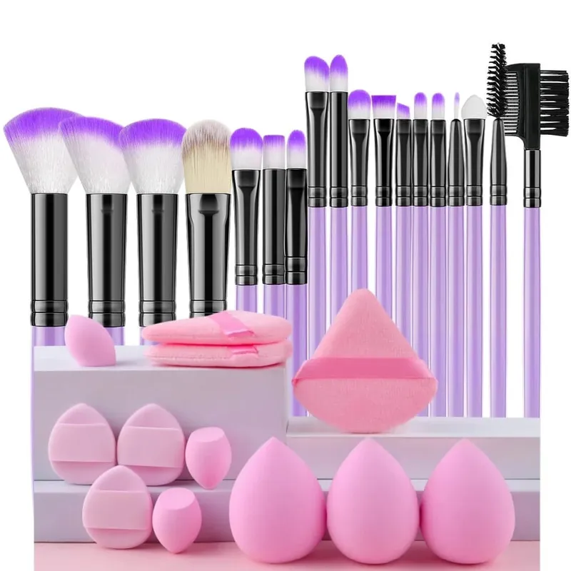 18PCS Women's Makeup Brushes Set - Eye Shadow Foundation Blush Cosmetic Brushes Soft Make up Tools with Storage Bag — image 24